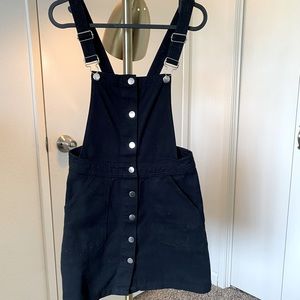 H&M Pinafore Overall Black Dress Size 4